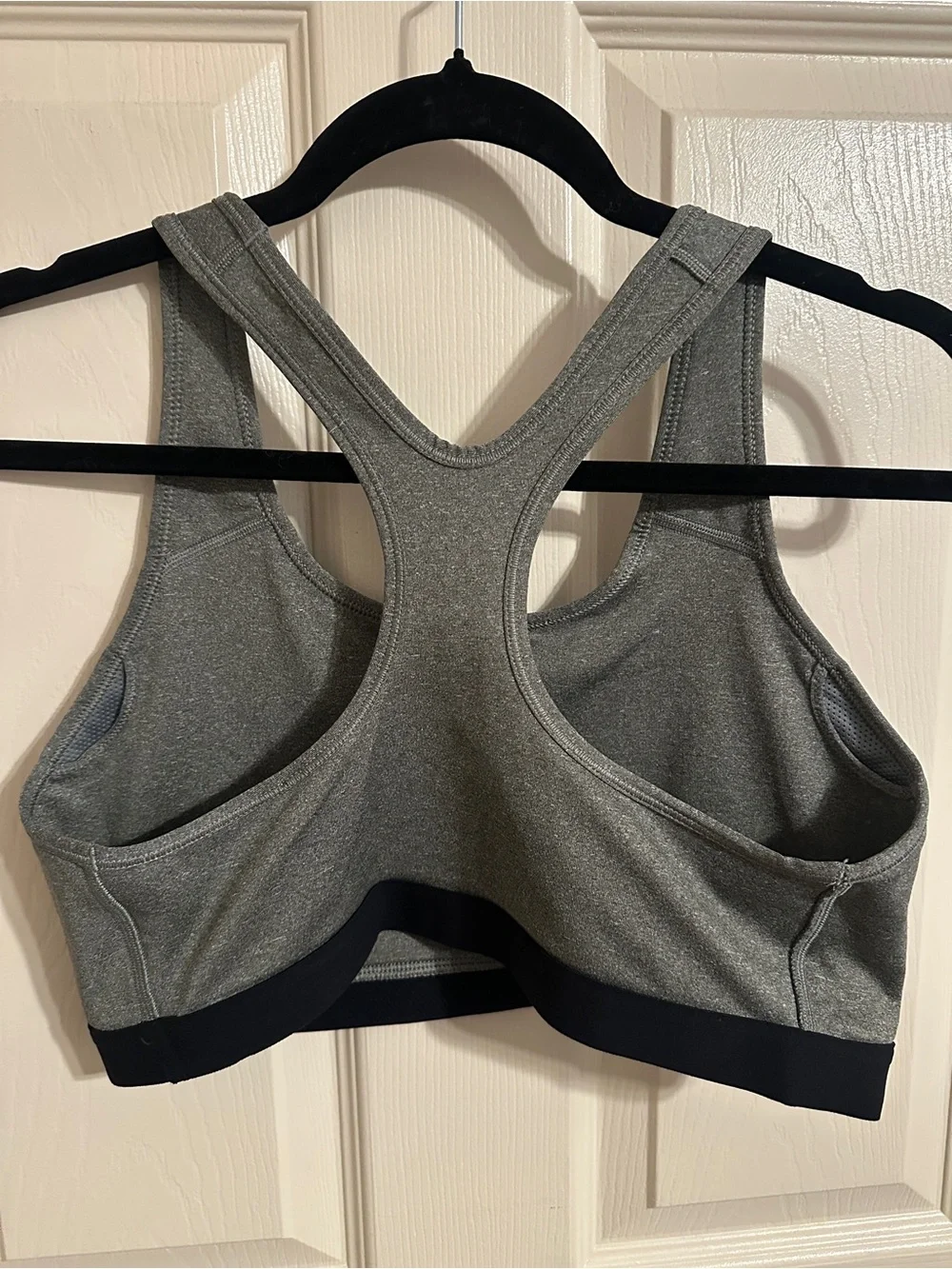Nike Pro Dri-FIT Racerback Medium Support Sports Bra, Gray w Black, Sz XL